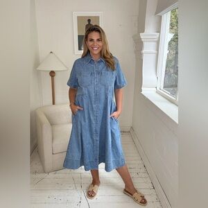 Maye Montana denim dress in light blue